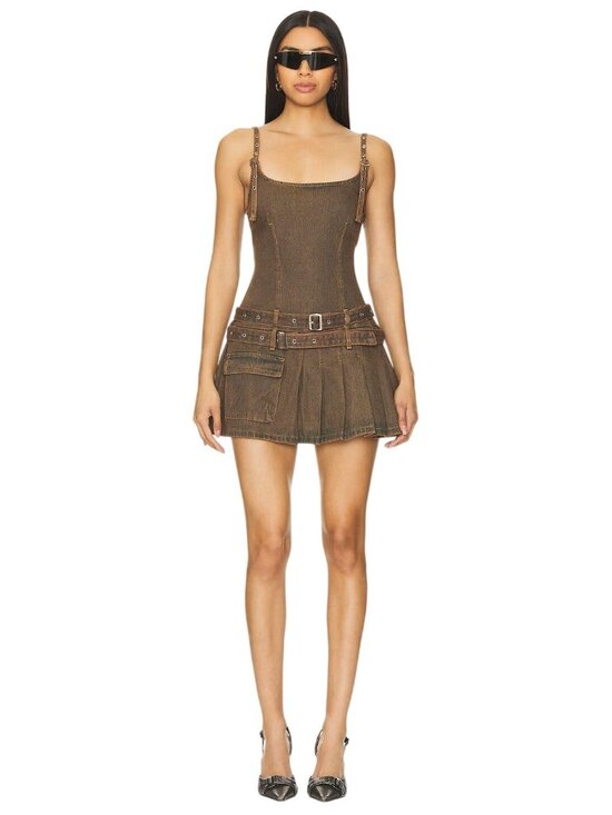 Lioness Dresses & Skirts - LIONESS Biker Mini Dress in Petrol Medium New Womens Denim